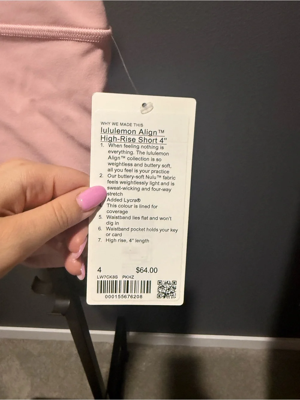 Lululemon Align Shorts - Pink Haze (4 inch) NWT
